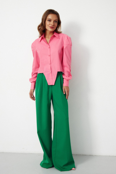 Рубашка с декоративным низом (розовый)